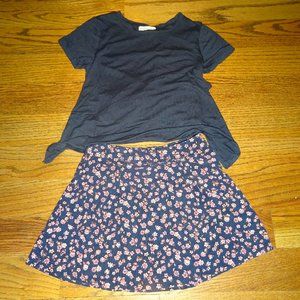 Girls Size Small / Size 6X Navy Skirt with Navy Top